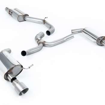 VW Golf 2.0TFSI Mk7 - Resonated (Quieter) Cat-Back Exhaust System with Titanium GT-100 Trims - Brushed Titanium