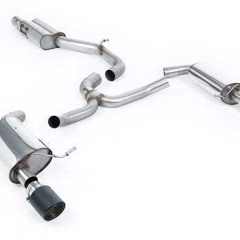 VW Golf 2.0TFSI Mk7 - Resonated (Quieter) Cat-Back Exhaust System with Carbon Jet-100 Trims - Carbon Fibre