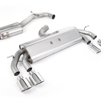 VW Golf R MK7.5 2.0 TSI 310ps (Non GPF Models & 76mm systems) - Non-Valved & Resonated (Quieter) Cat-Back Race Exhaust System with Polished Oval Tips - Polished Ovals
