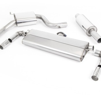 VW Golf MK7.5 GTI (Non Performance Pack/Non GPF) - Resonated (Quieter) Cat-Back Exhaust System with GT-100 Polished Trims - Polished
