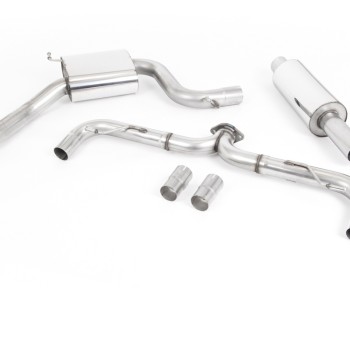 VW Golf MK7.5 GTI (Incl Performance Pack) - Road+ Cat-Back Exhaust System with GT-100 Titanium Trims - Brushed Titanium