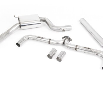 VW Golf MK7.5 GTI (Incl Performance Pack) - Non-Resonated Race (Louder) Cat-Back Exhaust System with GT-100 Burnt Titanium Trims - Burnt Titanium