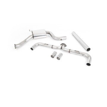 VW Golf MK7.5 GTI (Incl Performance Pack) - Non-Resonated Race (Louder) Cat-Back Exhaust System with GT-100 Burnt Titanium Trims - Burnt Titanium