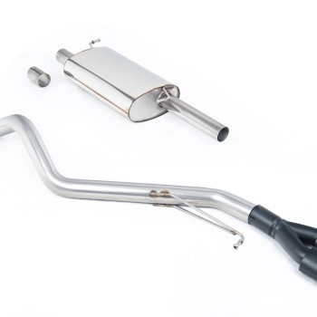 VW T6 SWB 2.0TSI Petrol - Road+ Cat-Back Exhaust System with Twin Cerakote Black Oval Outlets - Cerakote Black