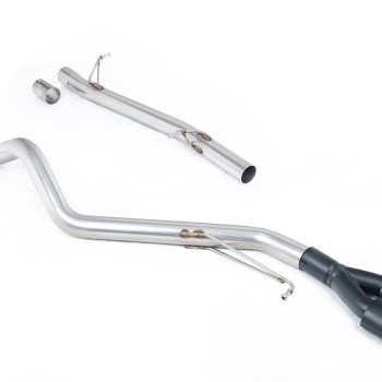 VW T6 SWB 2.0TSI Petrol - Non-Resonated (Louder) Cat-Back Exhaust System with Twin Cerakote Black Oval Outlet - Cerakote Black