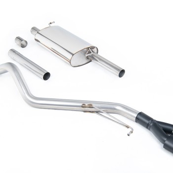 VW T6 LWB 2.0TSI Petrol - Road+ Cat-Back Exhaust System with Twin Cerakote Black Oval Outlets - Cerakote Black