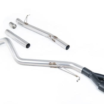 VW T6 LWB 2.0TSI Petrol - Non-Resonated (Louder) Cat-Back Exhaust System with Twin Cerakote Black Oval Outlets - Cerakote Black