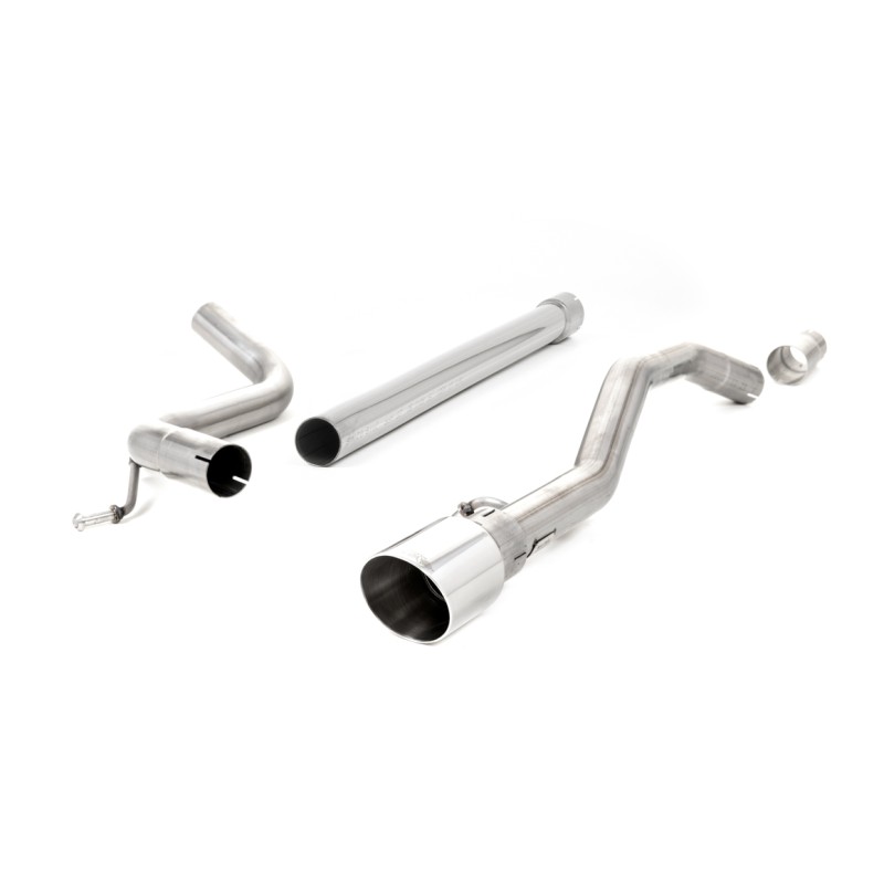 VW Up GTI 115ps & 1.0TSI 90ps - Non-Resonated (Quieter) Cat-Back Exhaust System with GT-90 Polished Trim - Polished