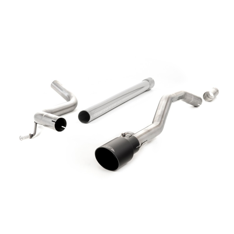 VW Up GTI 115ps & 1.0TSI 90ps - Non-Resonated (Louder) Cat-Back Exhaust System with GT-90 Cerakote Black Trim - Cerakote Black