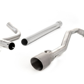 VW Up GTI 115ps & 1.0TSI 90ps - Non-Resonated (Louder) Cat-Back Exhaust System with GT-90 Titanium Trim - Brushed Titanium