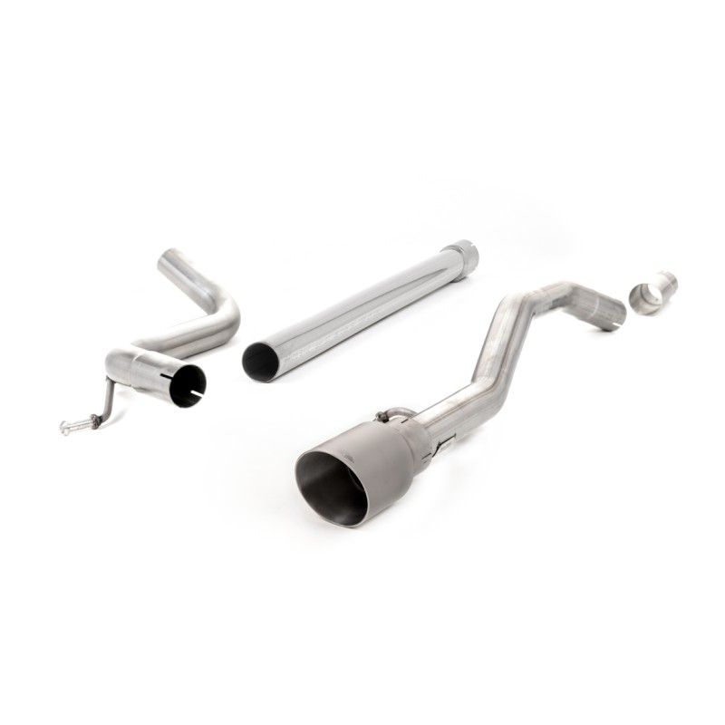 VW Up GTI 115ps & 1.0TSI 90ps - Non-Resonated (Louder) Cat-Back Exhaust System with GT-90 Titanium Trim - Brushed Titanium