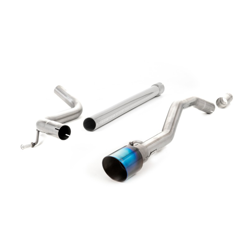 VW Up GTI 115ps & 1.0TSI 90ps - Non-Resonated (Louder) Cat-Back Exhaust System with GT-90 Burnt Titanium Trim - Burnt Titanium