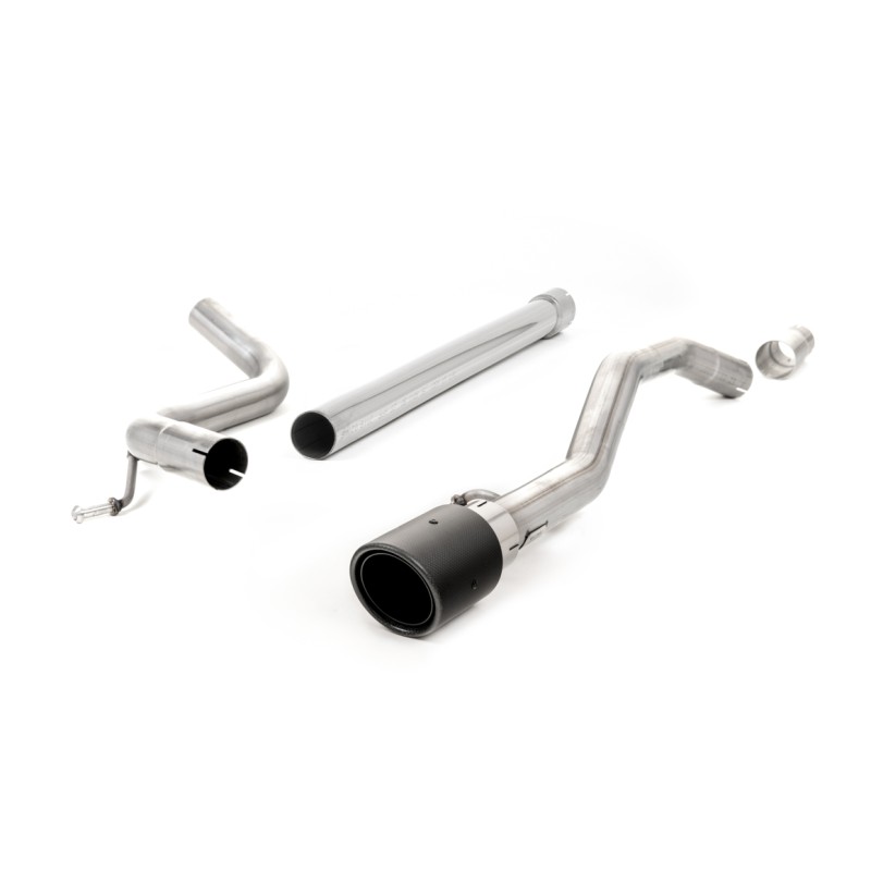 VW Up GTI 115ps & 1.0TSI 90ps - Non-Resonated (Louder) Cat-Back Exhaust System with JET-90 Carbon Trim - Carbon Fibre