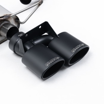 VW Golf R Mk7.5 Estate - Non-Resonated (Louder) Cat-Back Exhaust System with Cerakote Black Quad Oval Tips - Cerakote Black