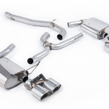 VW Golf R Mk7.5 Estate - Non-Resonated (Louder) Cat-Back Exhaust System with Polished Quad Oval Tips - Polished