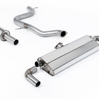 VW Golf MK7.5 GTI (Incl Performance Pack/Non GPF) - Resonated (Quieter) Cat-Back Exhaust System with GT-100 Titanium Trims - Brushed Titanium