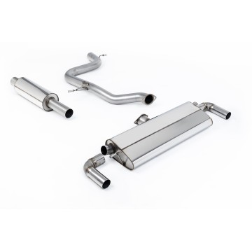 VW Golf MK7.5 GTI (Incl Performance Pack/Non GPF) - Resonated (Quieter) Cat-Back Exhaust System with GT-100 Titanium Trims - Brushed Titanium