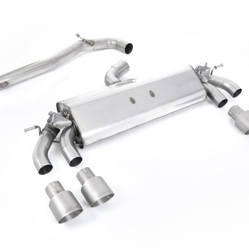 VW Golf MK7.5 R 2.0 TSI 300ps/310ps (76mm Systems) - Non-Resonated (Louder) GPF Back Exhaust System with Titanium GT-100 Round Tips - Brushed Titanium