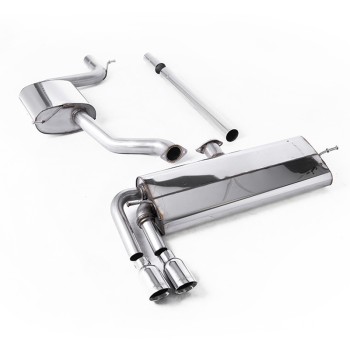 VW Golf MK7.5 1.5TSI Evo GT & R-Line - Resonated (Quieter) Cat-Back Exhaust System with Polished Trims (GTD Style) - Polished