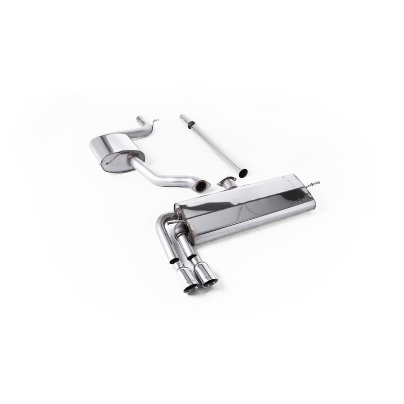 VW Golf MK7.5 1.5TSI Evo GT & R-Line - Resonated (Quieter) Cat-Back Exhaust System with Polished Trims (GTD Style) - Polished