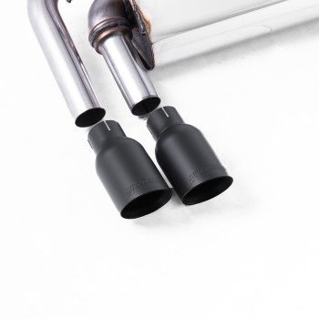 VW Golf MK7.5 1.5TSI Evo GT & R-Line - Resonated (Quieter) Cat Back Exhaust System with Cerakote Black Trims (GTD Twin Outlet Style) - Cerakote Black