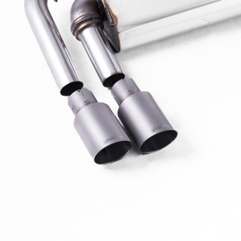 VW Golf MK7.5 1.5TSI Evo GT & R-Line - Resonated (Quieter) Cat-Back Exhaust System with Titanium Trims (GTD Style) - Brushed Titanium
