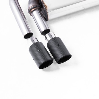 VW Golf MK7.5 1.5TSI Evo GT & R-Line - Resonated (Quieter) Cat Back Exhaust System with Carbon Trims (GTD Twin Outlet Style) - Carbon Fibre