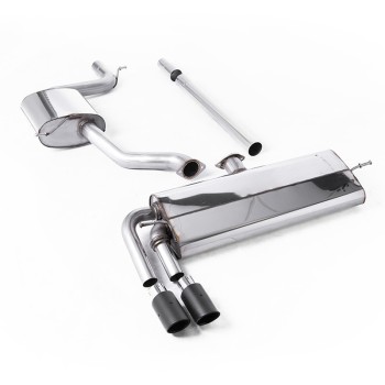 VW Golf MK7.5 1.5TSI Evo GT & R-Line - Resonated (Quieter) Cat Back Exhaust System with Carbon Trims (GTD Twin Outlet Style) - Carbon Fibre