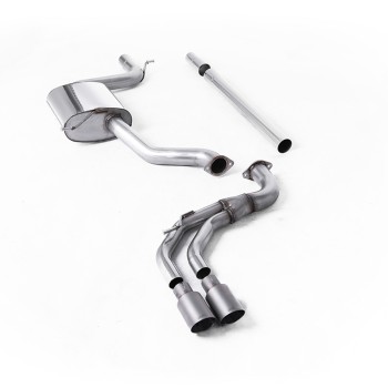 Seat Leon FR 1.8 TSI & VW Golf MK7.5 1.5TSI - Non-Resonated (Louder) Cat-Back Exhaust System with Titanium Trims (GTD Style) - Brushed Titanium