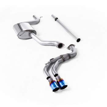Seat Leon FR 1.8 TSI & VW Golf MK7.5 1.5TSI - Non-Resonated (Louder) Cat-Back Exhaust System with Burnt Titanium Trims (GTD Style) - Burnt Titanium