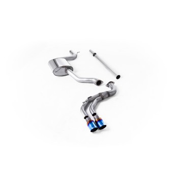 Seat Leon FR 1.8 TSI & VW Golf MK7.5 1.5TSI - Non-Resonated (Louder) Cat-Back Exhaust System with Burnt Titanium Trims (GTD Style) - Burnt Titanium