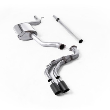 Seat Leon FR 1.8 TSI & VW Golf MK7.5 1.5TSI - Non-Resonated (Louder) Cat-Back Exhaust System with Carbon Trims (GTD Style) - Carbon Fibre