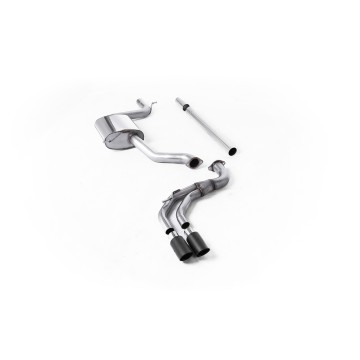 Seat Leon FR 1.8 TSI & VW Golf MK7.5 1.5TSI - Non-Resonated (Louder) Cat-Back Exhaust System with Carbon Trims (GTD Style) - Carbon Fibre