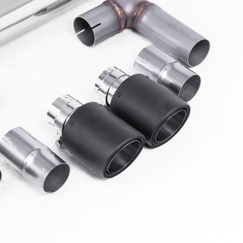 VW Golf MK7.5 1.5TSI Evo GT & R-Line - Resonated (Louder) Cat-Back Exhaust System with Carbon Trims (GTI Style) - Carbon Fibre