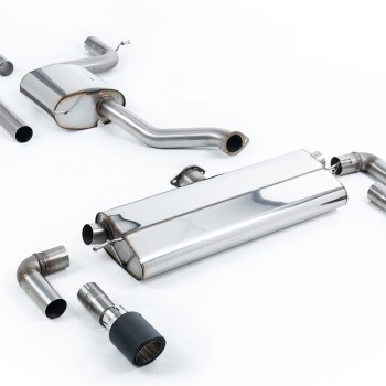 VW Golf MK7.5 1.5TSI Evo GT & R-Line - Resonated (Louder) Cat-Back Exhaust System with Carbon Trims (GTI Style) - Carbon Fibre