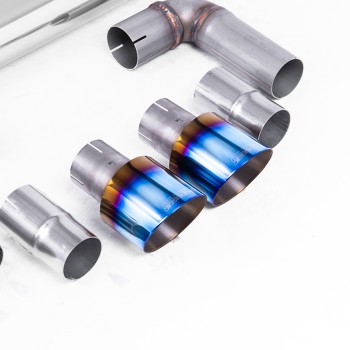 VW Golf MK7.5 1.5TSI Evo GT & R-Line - Resonated (Quieter) Cat-Back Exhaust System with Burnt Titanium Trims (GTI Style) - Burnt Titanium