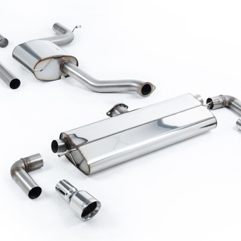 VW Golf MK7.5 1.5TSI Evo GT & R-Line - Resonated (Quieter) Cat-Back Exhaust System with Polished Trims (GTI Style) - Polished