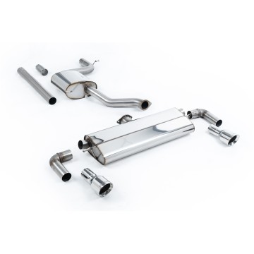 VW Golf MK7.5 1.5TSI Evo GT & R-Line - Resonated (Quieter) Cat-Back Exhaust System with Polished Trims (GTI Style) - Polished