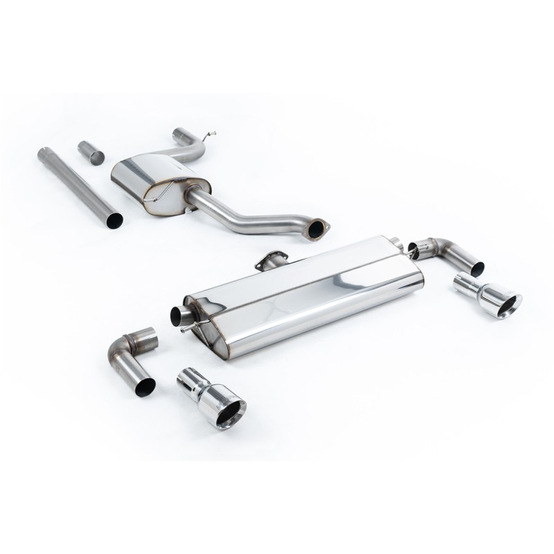 VW Golf MK7.5 1.5TSI Evo GT & R-Line - Resonated (Quieter) Cat-Back Exhaust System with Polished Trims (GTI Style) - Polished
