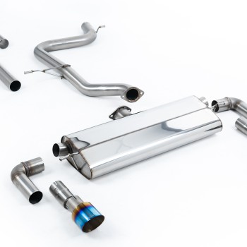 VW Golf MK7.5 1.5TSI Evo GT & R-Line - Non-Resonated (Louder) Cat-Back Exhaust System with Burnt Titanium Trims (GTI Style) - Burnt Titanium