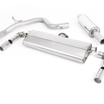 VW Golf MK7.5 GTI (TCR & Performance Pack - GPF Models) - Resonated (Quieter) Cat-Back Exhaust System with GT-100 Polished Trims - Polished