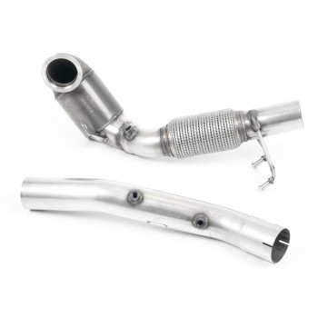 Seat Leon Cupra/Skoda Octavia vRS/VW MK7.5 GTI - Large Bore Downpipe with 200 Cell HJS Catalyst and GPF/OPF Delete (For Milltek Catback Only) - Milltek Cat-Back