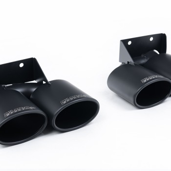 VW Golf R Mk7.5 Estate - Cat-Back Exhaust System with Cerakote Black Quad Oval Tips - Cerakote Black