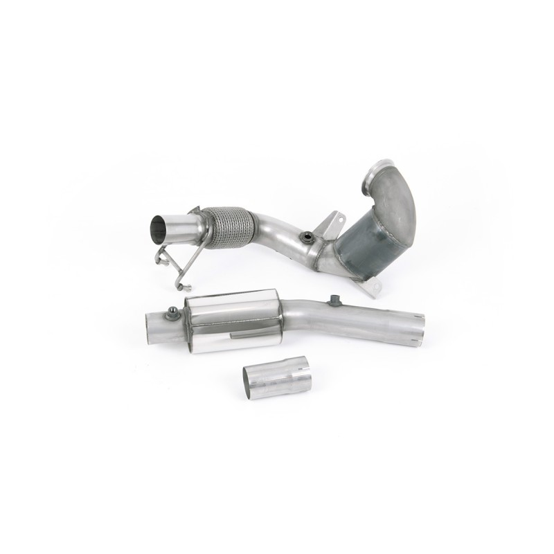 VW Polo GTI 2.0 TSI (AW - 5 Door/Pre Facelift/GPF Models) - Resonated (Quieter) Downpipe with Hi-Flow Sports Cat - For Milltek Cat-Back - Milltek Cat-Back
