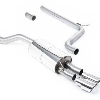 VW Polo GTI 2.0 TSI (AW - 5 Door/Non GPF Models) - Non-Resonated (Louder) Cat-Back Exhaust System with Polished GT-90 Trims - Polished