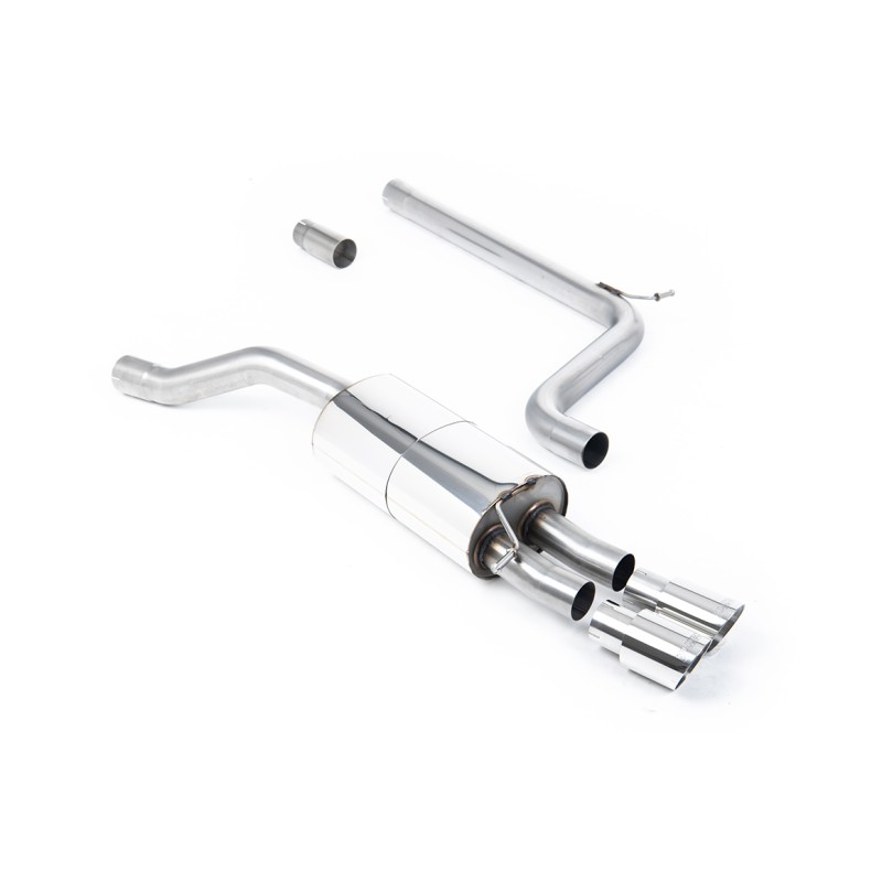 VW Polo GTI 2.0 TSI (AW - 5 Door/Non GPF Models) - Non-Resonated (Louder) Cat-Back Exhaust System with Polished GT-90 Trims - Polished