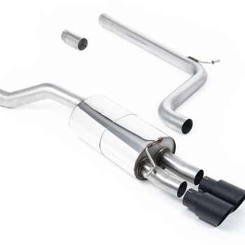 VW Polo GTI 2.0 TSI (AW - 5 Door/Non GPF Models) - Non-Resonated (Louder) Cat-Back Exhaust System with Cerakote Black GT-90 Trims - Cerakote Black