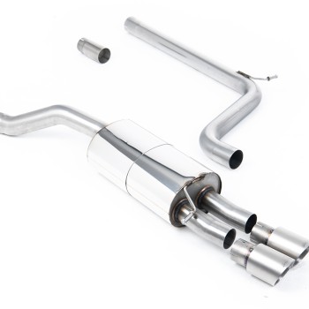 VW Polo GTI 2.0 TSI (AW - 5 Door/Non GPF Models) - Non-Resonated (Louder) Cat-Back Exhaust System with Titanium GT-90 Trims - Brushed Titanium