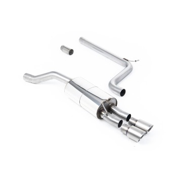 VW Polo GTI 2.0 TSI (AW - 5 Door/Non GPF Models) - Non-Resonated (Louder) Cat-Back Exhaust System with Titanium GT-90 Trims - Brushed Titanium