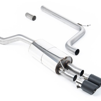 VW Polo GTI 2.0 TSI (AW - 5 Door/Non GPF Models) - Non-Resonated (Louder) Cat-Back Exhaust System with Carbon Jet-90 Trims - Carbon Fibre